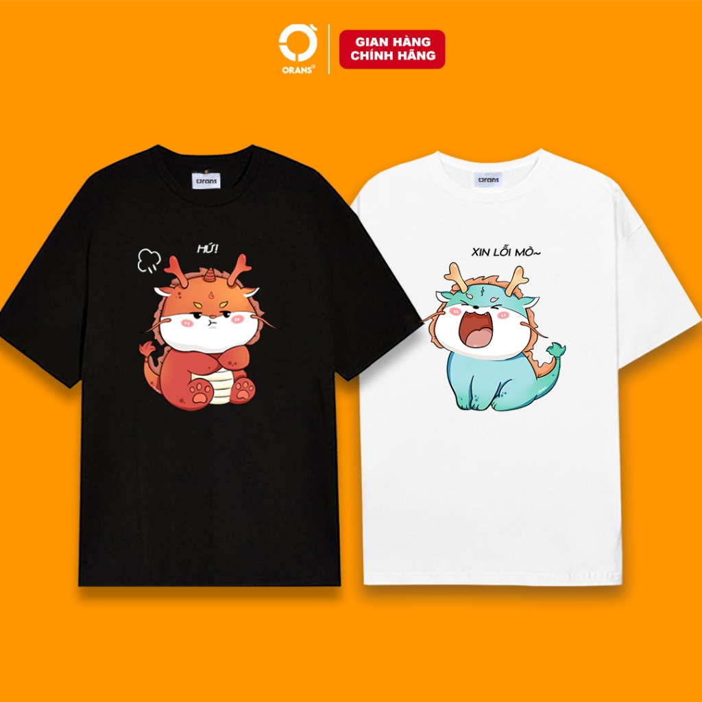 Áo Thun ORANS XIN LỖI MÒ - HỨ rồng dễ thương COTTON 4C cao cấp FULLBOX - ORAN'S COUPLE TEE