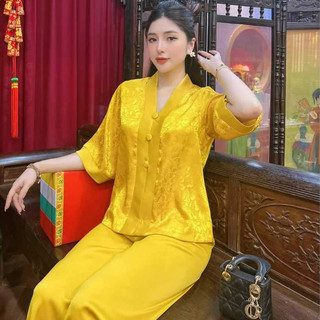 Mẫu Pháp Phục Bà Lai Lụa Gấm Cao Cấp Đi Lễ Chùa