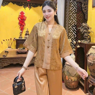 Mẫu Pháp Phục Bà Lai Lụa Gấm Cao Cấp Đi Lễ Chùa