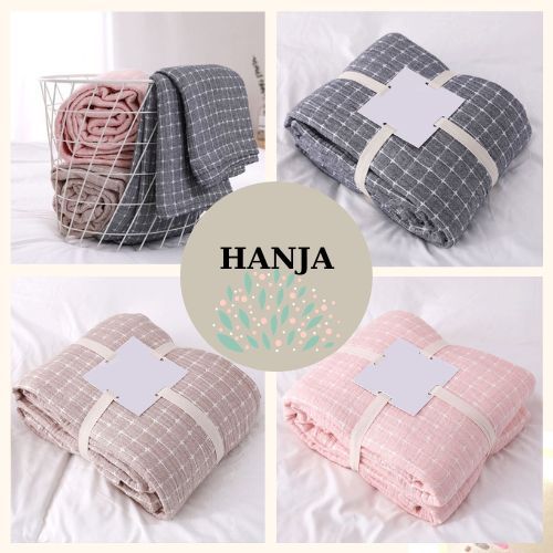 (1)TH Chăn xô Thu Cotton sợi tre organic Nature 100% _ 2 lớp phù hợp văn phòng, xe hơi, du lịch...