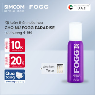 Xịt toàn thân nước hoa FOGG Paradised dùng để khử mùi,tạo mùi thơm,dùng được cho cả nam và nữ,lưu hương lâu đến 8 tiếng