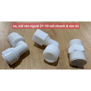 Co ren ngoài 21 ra dây 10mm nối nhanh & vặn ốc, nối thẳng ren ngoài 21-21