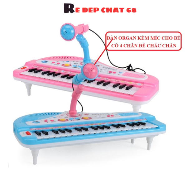 Đàn piano 37 phím cho bé, đàn organ đồ chơi - tặng kèm mic hát karaoke siêu cute sử dụng pin hoặc cắm điện trực tiếp