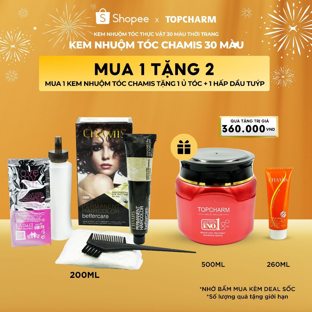 Kem nhuộm tóc thời trang CHAMIS 30 màu - Kem nhuộm tóc chiết xuất từ thực vật, lên màu đẹp chuẩn