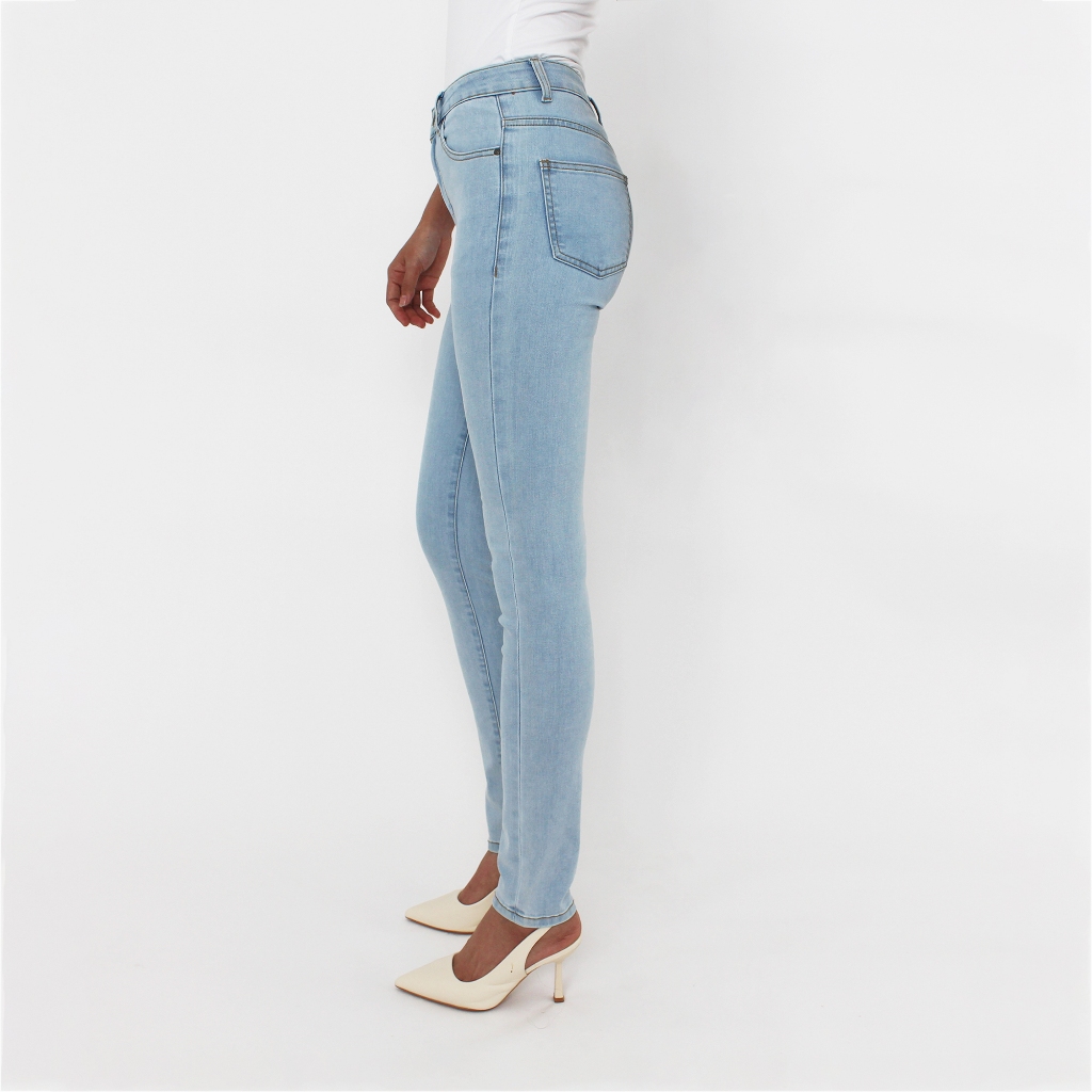 Quần Jean Nữ Cạp Cao Skinny Xanh Sáng Aaa Jeans