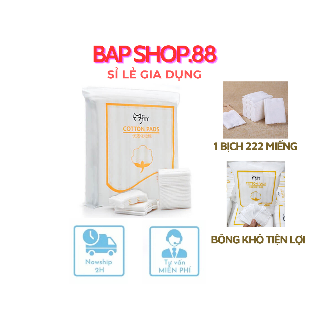 Bông tẩy trang Cottonpad 222 miếng Mềm Mịn Siêu, An Toàn, Tiết Kiệm