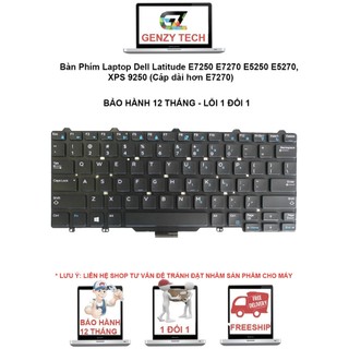 Bàn phím laptop dell latitude e7250 e7270 e5250 e5270, xps 9250 - bảo hành 12 tháng