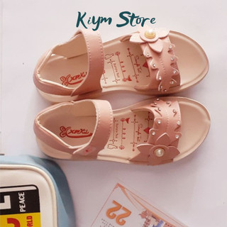 Giày sandal cho bé gái đi học quai ngang đế mềm từ 6-14 tuổi, Dép quai học hậu sinh cute