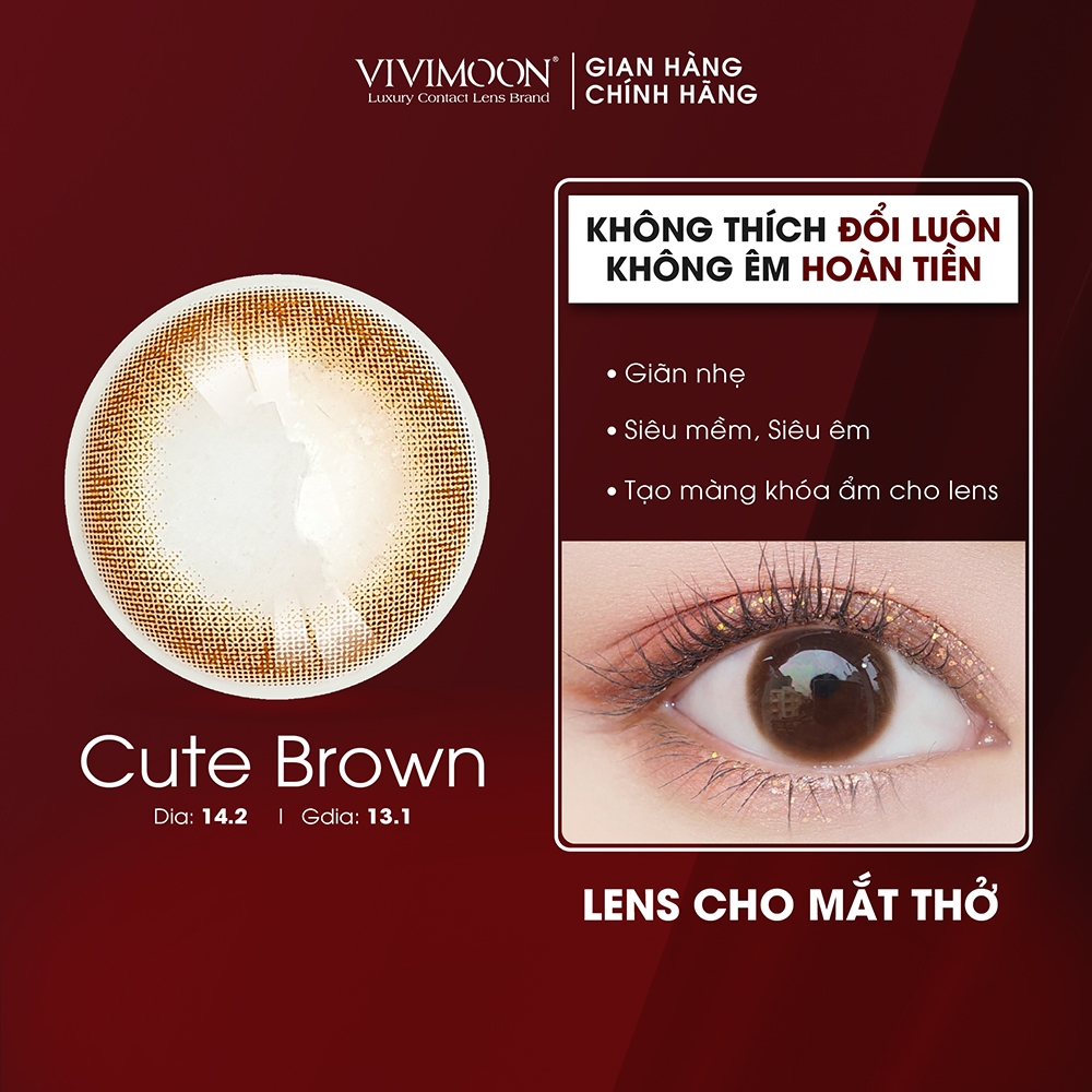 01 chiếc lens cận VIVIMOON cho mắt thở