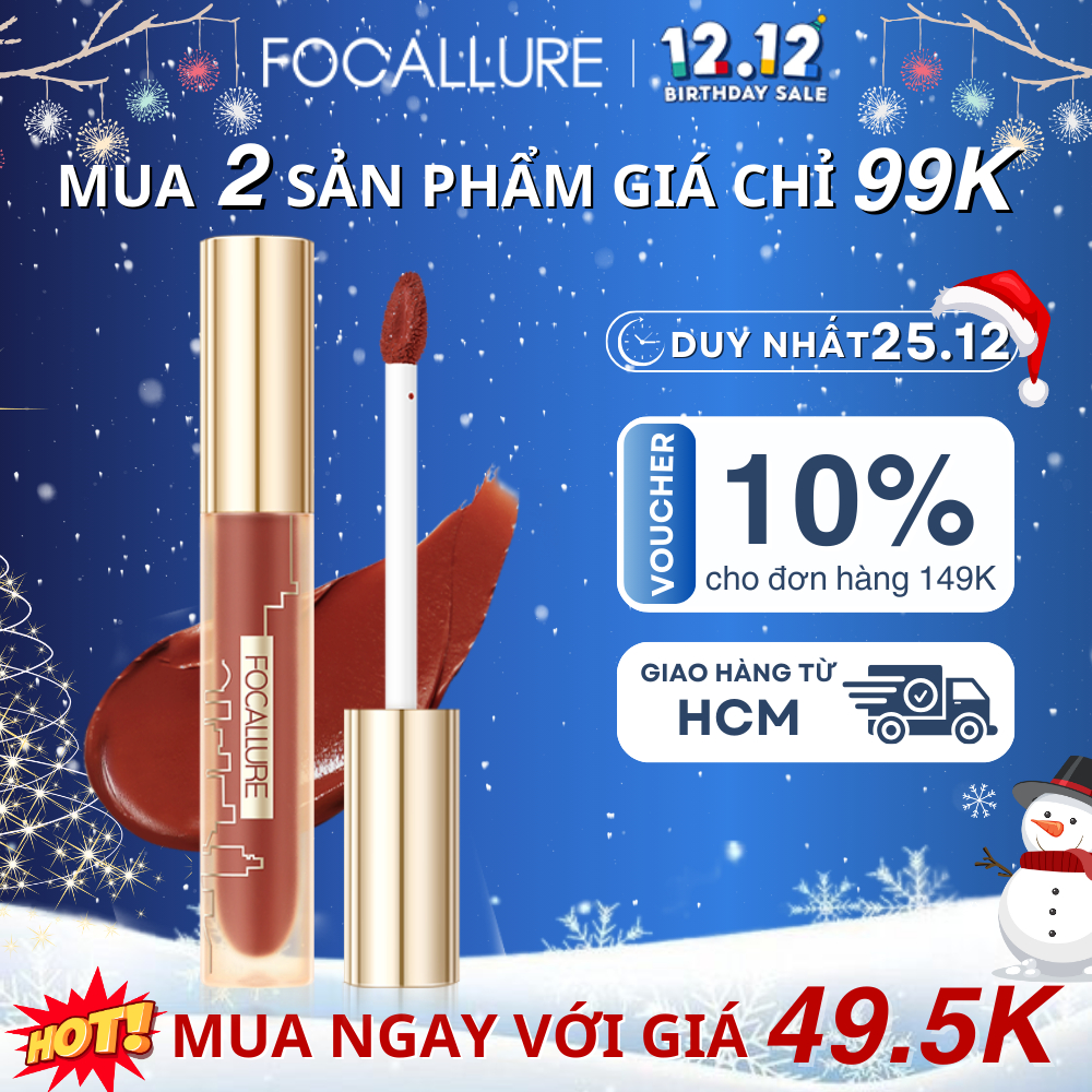 Focallure Son Nhung Lì Dưỡng Ẩm Lâu Trôi Mềm Mịn Cấp Ẩm