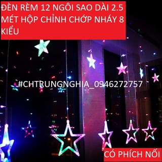 BỘ ĐÈN LED CHÓP NHÁY ĐỦ MÀU 12 HÌNH NGÔI SAO 12 SỢI