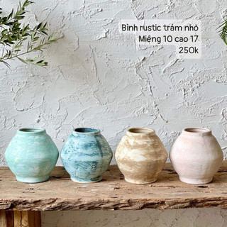 Bình cắm hoa rustic vintage hình trám cỡ để bàn Vườn gốm - The Garden
