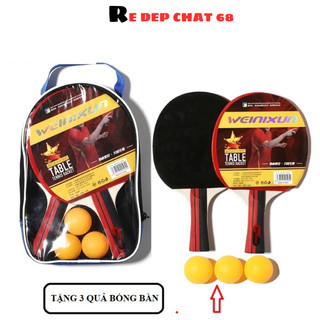 Bộ vợt bóng bàn cao cấp wenixun tặng kèm 3 bóng, vợt bóng bàn trẻ em