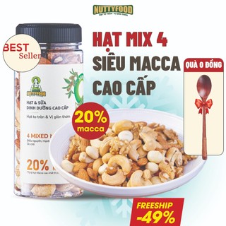 Hạt mix dinh dưỡng, Granola siêu hạt NUTTYFOOD hũ 350g/500g, mix 4 loại, hạt dinh dưỡng cho bà bầu, giảm cân, ăn kiêng