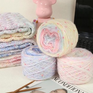 Len Pom Pom Dệt Kim Cầu Vồng-len sợi to đan khăn len đan mũ,khăn 150g