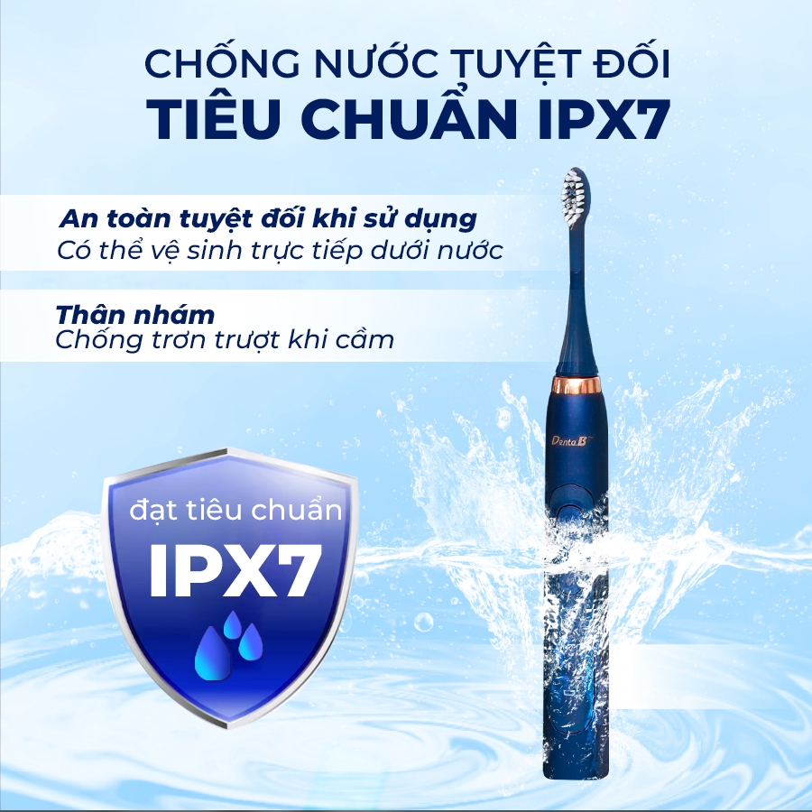 Bàn chải điện Denta.B Pro 9 Cấp Độ chuẩn châu Âu đánh răng sạch sâu êm nướu bảo hành 15 tháng