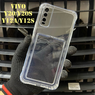 Ốp Lưng Vivo Y20 / Y20s / Y20i / Y12s / Y12a Dẻo Trong Chống Sốc Gù Bảo Vệ Camera Có Khe Ví Đựng Thẻ Card, Hình Ảnh