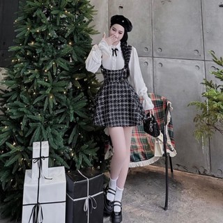 Set yếm dạ áo sơ mi cổ tàu