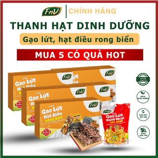 Thanh gạo lứt hạt điều rong biển FnV, mua 5 hộp 90g + Tặng 1 bịch thanh gạo lứt 45g bất kỳ