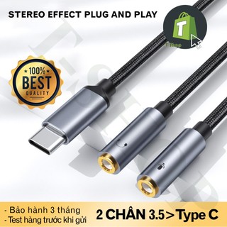 Jack chuyển đổi 2 chân 3.5 sang Type C