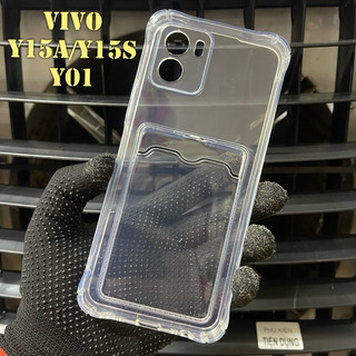 Ốp Lưng Vivo Y15a / Y15s / Y01 Dẻo Trong Chống Sốc Gù Bảo Vệ Camera Có Khe Ví Đựng Thẻ Card, Hình Ảnh Tự Thiết Kế
