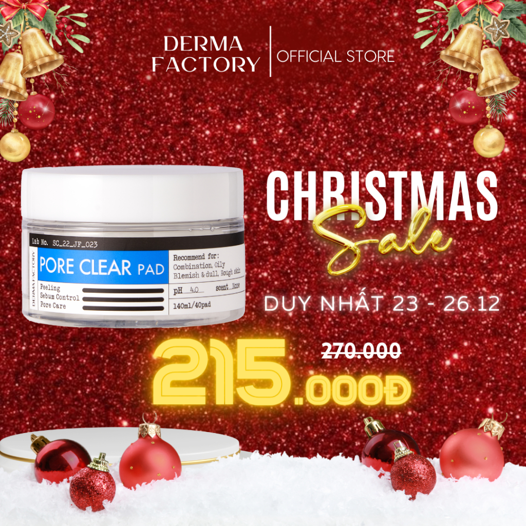 Miếng tẩy tế bào chết Derma Factory Pore Clear 140ml
