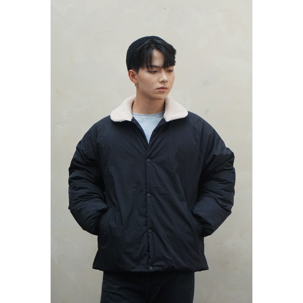 Áo khoác phao lót bông chính hãng Dycle Black Puffer Jacket