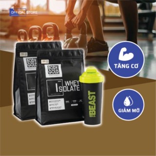 COMBO 2 TÚI- WHEY ISOLATE Tăng Cơ Giảm mỡ BODY GOLD Túi 1KG ( Tặng Bình Lắc)