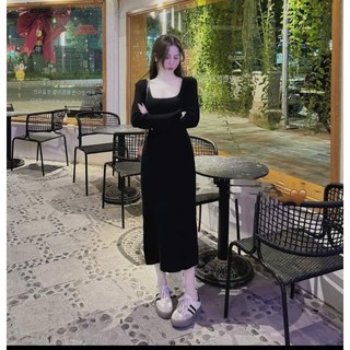 Đầm cổ vuông dáng dài bigsize 40-120kg tay dài