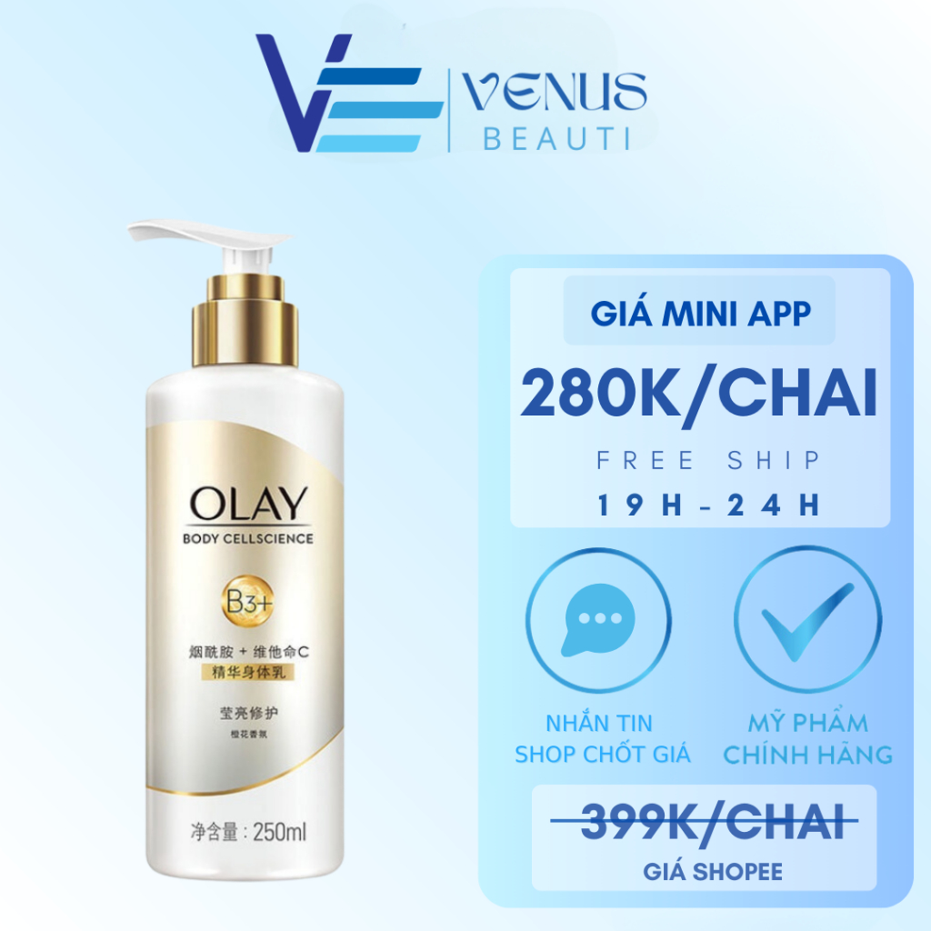 Sữa Dưỡng Thể OLAY B3 Retinol - Bright Ultra Whitening Dưỡng Trắng Da Toàn Thân 85-250ML