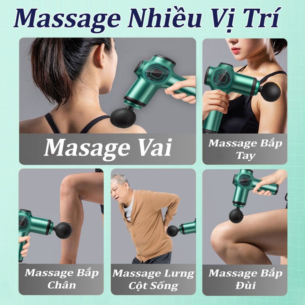 Súng massage cầm tay 8 Đầu 99 Chế Độ, Súng Massage Cầm Tay, Súng Massage Cổ Vai Gáy Tại Nhà
