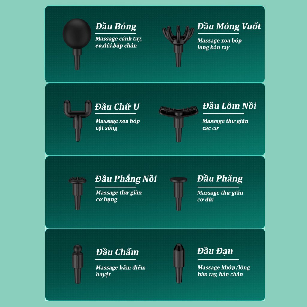 Súng massage cầm tay 8 Đầu 99 Chế Độ, Súng Massage Cầm Tay, Súng Massage Cổ Vai Gáy Tại Nhà