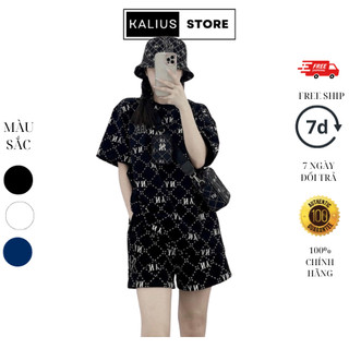 Áo Thun MLB monogram Nữ Và Quần Đùi Nữ From Rộng Phong Cách Trẻ Trung Năng Động Chất Liệu Vải Cotton 100% Cao Cấp