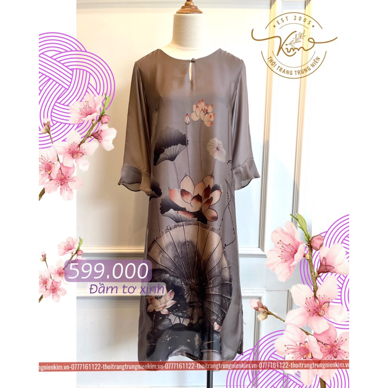 Đầm tơ tằm xinh xắn