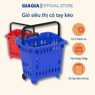 Giỏ siêu thị có tay kéo, bánh xe - giỏ đa năng đại đồng tiến - g1078