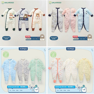 body liền chân lật tay ualarogo , mompa cho bé trai bé gái