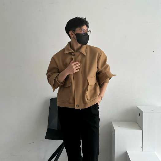 Khoác dạ form boxy