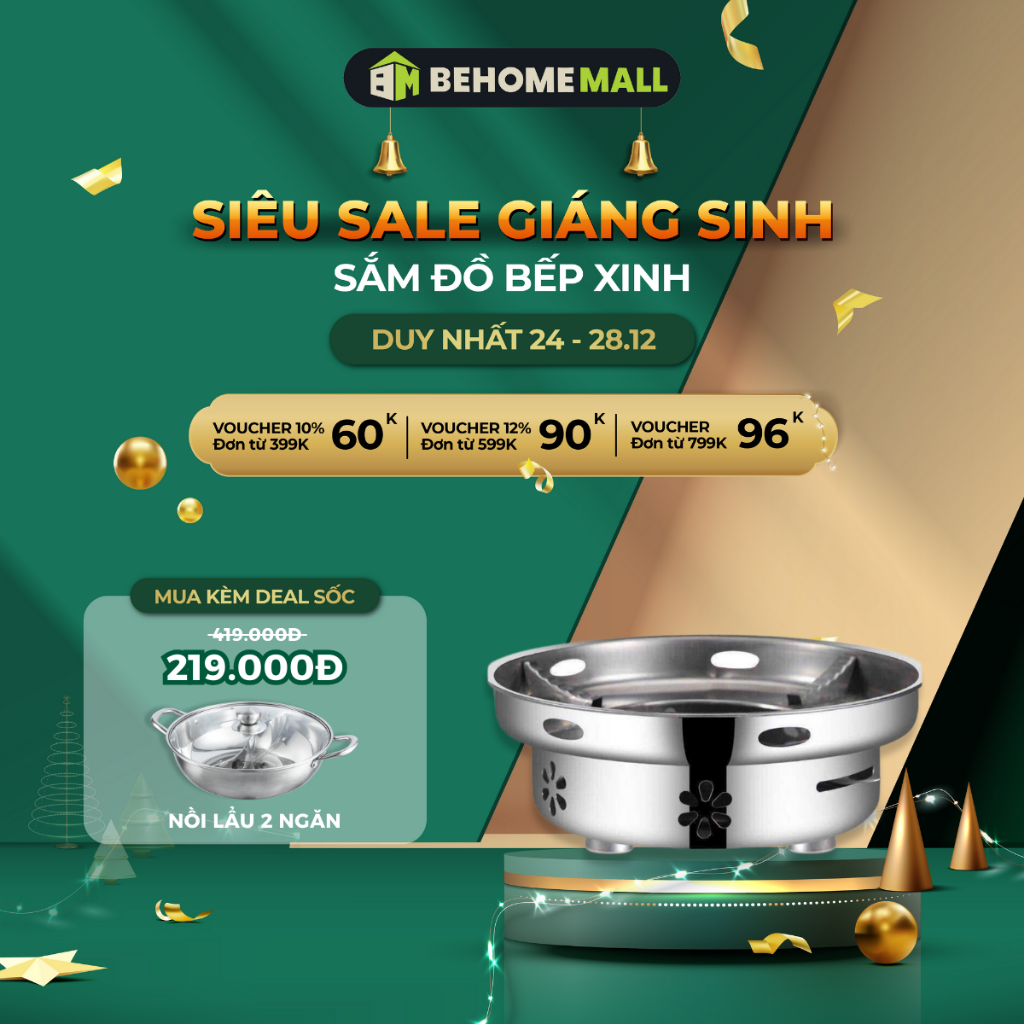 Bếp cồn BEHOMEMALL bếp lẩu cồn hoa văn bếp lẩu nướng mini du lịch hình hoa 6 cánh tinh tế