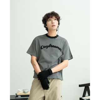 Áo Thun Daydreamer Form Boxy Cổ Khác màu - Trắng/ Đen/ Xám/ Kem