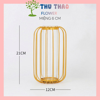 Bình hoa decor lõi thủy tinh trang trí nhà cửa, trang trí tết, đào đông