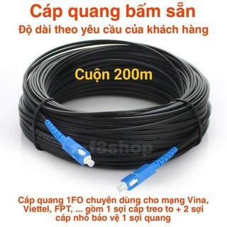 Cuộn cáp quang 200m bấm sẵn hai đầu chuẩn APC UPC