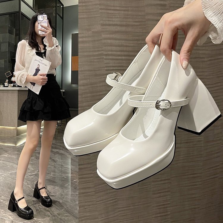 Giày Nữ 10 Phân Đế Đúp Nên Lùi Size Chất Liệu Da Bóng Hàng Full Hộp