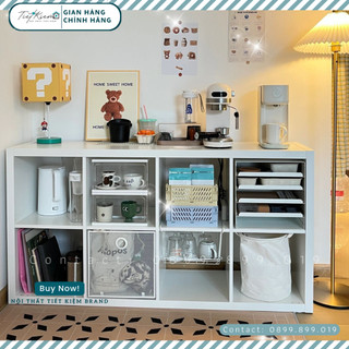 Kệ sách Nội Thất Tiết Kiệm đa năng đã lắp sẵn kết hợp bàn ikea làm việc phù hợp mọi không gian NTTKKS05