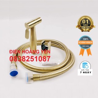bộ xoit xịt vệ sinh inox 304 màu vàng cao cấp