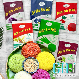 Bột tạo màu tự nhiên 50g(bột gấc/dành dành/lá gai/củ dền/lá nếp-lá dứa/lá cẩm tím/khoai lang tím/bí đỏ)
