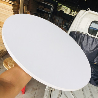 Mặt bàn tròn gỗ MDF công nghiệp màu trắng-đen-vân gỗ