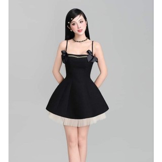 Váy Dự Tiệc 2 Dây Nơ Xinh Xắn