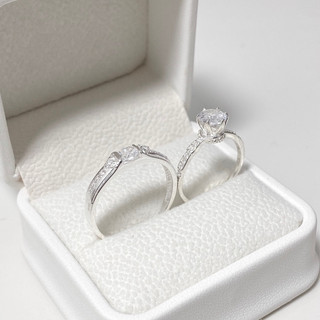 Nhẫn đôi bạc CHY SILVER đính đá bạc thật ND02