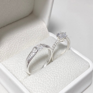 Nhẫn đôi bạc CHY SILVER đính đá bạc thật ND02