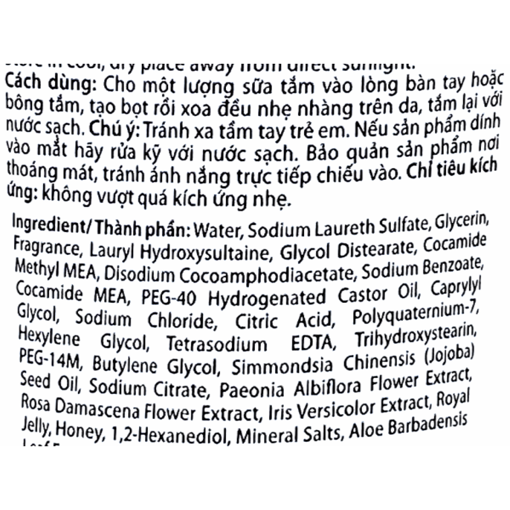 Sữa Tắm Double Rich Cân Bằng Ẩm Hương Hoa Hồng 200g Body Shower Eva's Secret Dezy